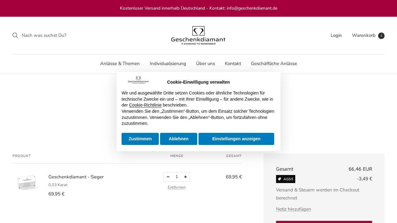 Bereinigter Prüfnachweis-Screenshot für Geschenkdiamant vom 07.09.2026, 14:51 Uhr