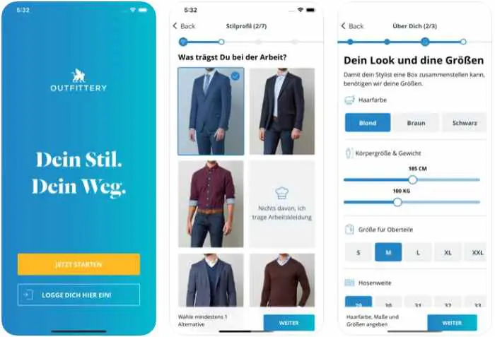 Outfittery App für Apple & Android