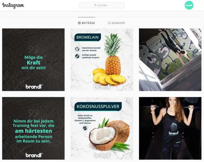 Brandl Nutrition auf Instagram