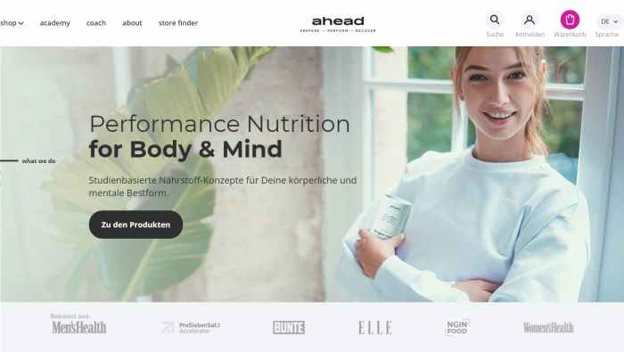 ahead® Nahrungsergänzungs- und Food-Produkte