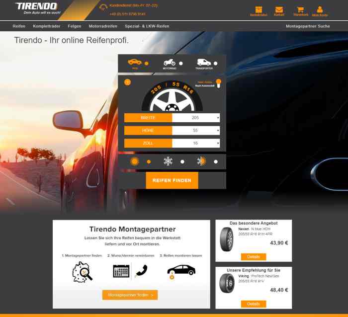 Tirendo Online Reifenhändler