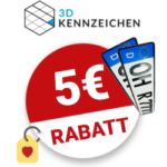5€ 3D Kennzeichen Gutschein