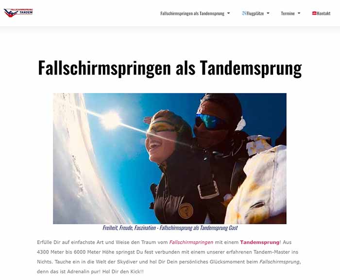 Fallschirmsprung-Tandem - Fallschirmsprung buchen