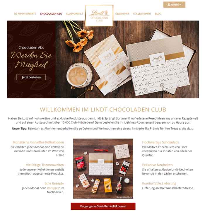 Lindt Chocoladen Club - Schokoladen-Abo
