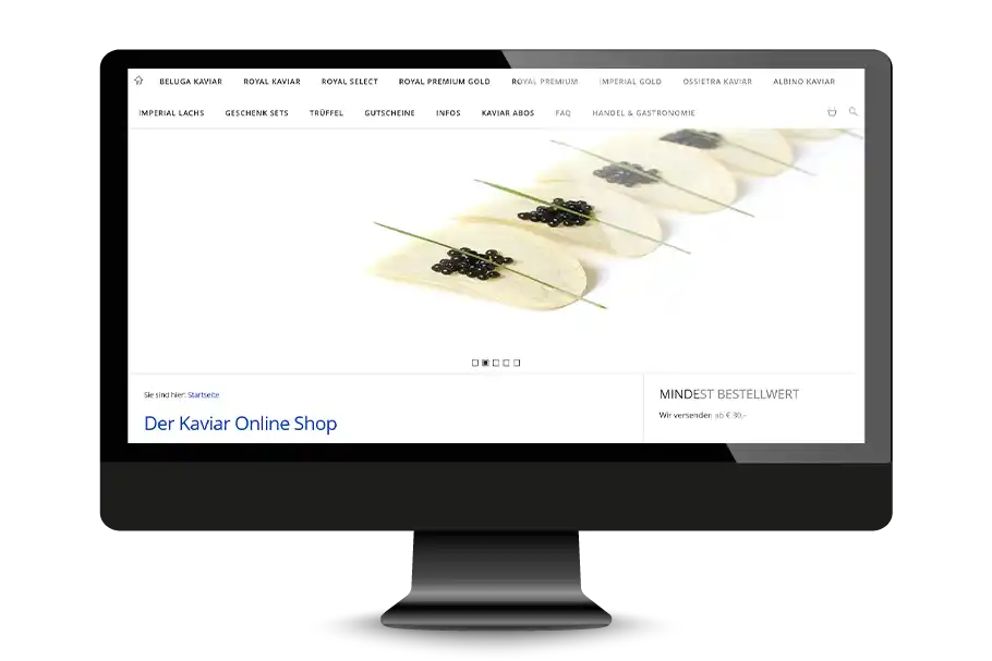 Kaviar Online Shop Gutschein einlösen Screenhot