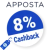 8% Apposta Rabatt – Cashback