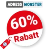 60% AdressMonster Rabatt – Mit Premium Kundenkarte