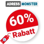 60% AdressMonster Rabatt – Mit Premium Kundenkarte