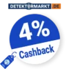 4% Detektormarkt Rabatt – Cashback