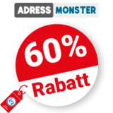 60% AdressMonster Rabatt – Mit Premium Kundenkarte