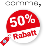 50% comma Rabatt – Sale
